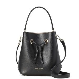 Kate Spade Eva Small Black Leather Bucket Bag